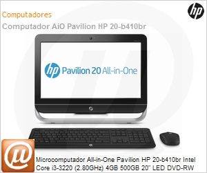 HP QZ284AA Desktop PC All In One Pavilion HP 20 B410br Intel Core