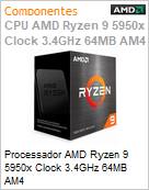 Processador AMD Ryzen 9 5950x Clock 3.4GHz 64MB AM4  (Figura somente ilustrativa, no representa o produto real)