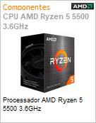 Processador AMD Ryzen 5 5500 3.6GHz  (Figura somente ilustrativa, no representa o produto real)
