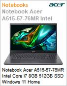 Notebook Acer A515-57-76MR Intel Core i7 8GB 512GB SSD Windows 11 Home  (Figura somente ilustrativa, no representa o produto real)