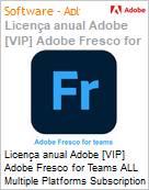 Licena anual Adobe [VIP] Adobe Fresco for Teams ALL Multiple Platforms Subscription New Multi Latin American Languages Platform Limitation 12 Months 1 User Level 4 100+ (Figura somente ilustrativa, no representa o produto real)
