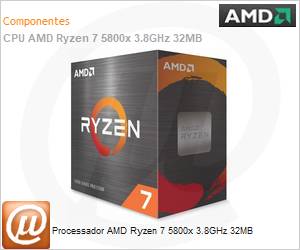 100100000063WOF - Processador AMD Ryzen 7 5800x 3.8GHz 32MB 