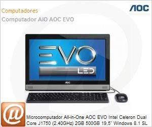 20A25U-W81SL - Desktop-PC All-in-One AOC EVO Intel Celeron Dual Core J1750 (2.40GHz) 2GB 500GB 19,5" Windows 8.1 SL