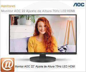 22B3HMF - Monitor AOC 22" Ajuste de Altura 75Hz LED HDMI