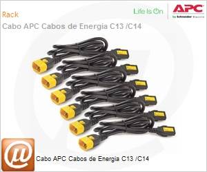 AP8706S-WW - Kit de cabos de alimentao (6 de cada) APC com Bloqueio, C13 a C14, 1,8 m 