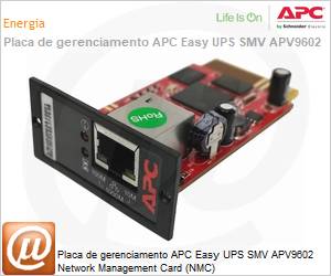 APV9602 - Placa de gerenciamento APC Easy UPS SMV APV9602 Network Management Card (NMC) 