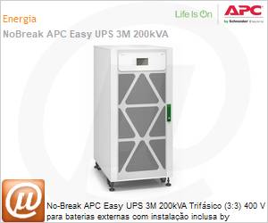 E3MUPS200KH - No-Break APC Easy UPS 3M 200kVA Trifsico (3:3) 400 V para baterias externas by Schneider Electric 