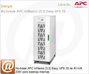 E3SUPS40KFB - No-break APC trifsico (3:3) Easy UPS 3S de 40 kVA 208V para baterias internas 