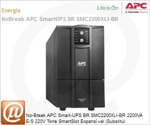 SMC2200XLI-BR - No-Break APC Smart-UPS BR SMC2200XLI-BR 2200VA E/S 220V Torre SmartSlot Expansvel by Schneider Electric (Ser substitudo pelo SMV2000CAI-BR) 