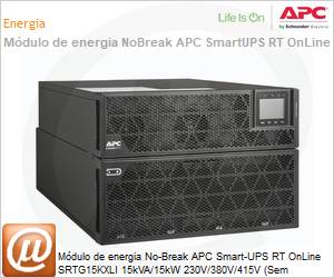 SRTG15KXLI - Mdulo de energia No-Break APC Smart-UPS RT OnLine SRTG15KXLI 15kVA/15kW 230V/380V/415V (Sem Baterias) Dupla Converso Senoidal Bornes Inclui SNMP Extensvel Rack/Torre sem trilhos