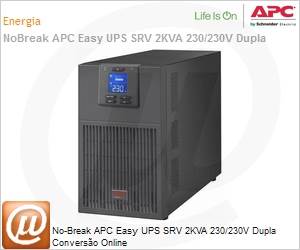 SRV2KI-BR - No-Break APC Easy UPS SRV 2000VA/1600W Entrada/Sada 230V Senoidal Dupla Converso Online Torre by Schneider Electric 