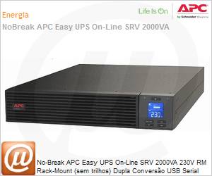 SRV2KRI-BR - No-Break APC Easy UPS SRV 2000VA 230V RM Rack-Mount (sem trilhos) Dupla Converso USB Serial LCD 2 Anos Balco 