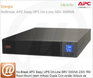 SRVPM3KRIL-BR - No-Break APC Easy UPS SRV 3000VA 230V RM Rack-Mount (sem trilhos) Dupla Converso Mdulo de energia (No inclui baterias) USB LCD 2 Anos Balco