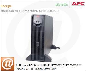 SURT6000XLT - No-Break APC Smart-UPS SURT6000XLT RT-6000VA-XL (Expansvel) RT (Rack/Torre) 208V