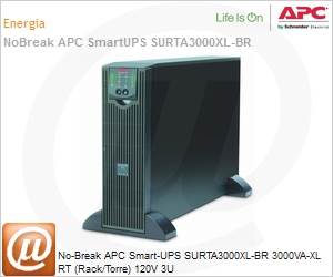 SURTA3000XL-BR - No-Break APC Smart-UPS SURTA3000XL-BR RT 3000VA/2100W 120V/120V Dupla Converso Online Senoidal NBR14136 [x4] Gerencivel Expansvel Torre/Rack 3U Garantia 2 Anos by SE