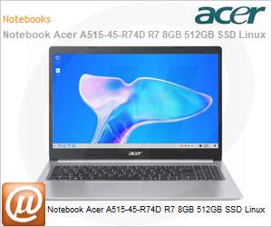 NX.AYDAL.00M - Notebook Acer A515-45-R74D R7 8GB 512GB SSD Linux 