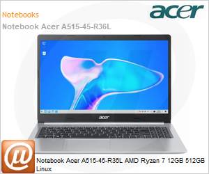 NX.AYDAL.00N - Notebook Acer A515-45-R36L AMD Ryzen 7 12GB 512GB Linux 