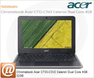NX.AYRAL.001 - Chromebook Acer C733-C3V2 Intel Celeron Dual Core N4020 (1,1GHz 4MB 2 Ncleos) 4GB eMMC 32GB HD 11,6" HD Chrome OS 1 Ano Balco 