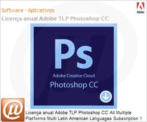 65270821BA01A12 - Licena anual Adobe TLP Photoshop CC All Multiple Platforms Multi Latin American Languages Subscription 1 Usurio Level 1 1 - 49 1 ano 