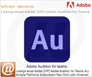 65304483CA01A12 - Licena anual Adobe [VIP] Adobe Audition for Teams ALL Multiple Platforms Subscription New Multi Latin American Languages 12 Months 1 User Level 1 1 - 9