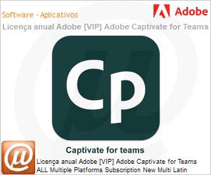 65304753CA04A12 - Licena anual Adobe [VIP] Adobe Captivate for Teams ALL Multiple Platforms Subscription New Multi Latin American Languages 12 Months 1 User Level 4 100+
