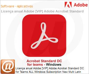 65304885CA01A12 - Licena anual Adobe [VIP] Adobe Acrobat Standard DC for Teams ALL Windows Subscription New Multi Latin American Languages 12 Months 1 User Level 1 1 - 9
