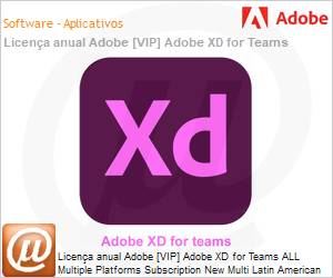 65305122CA01A12 - Licena anual Adobe [VIP] Adobe XD for Teams ALL Multiple Platforms Subscription New Multi Latin American Languages 12 Months 1 User Level 1 1 - 9