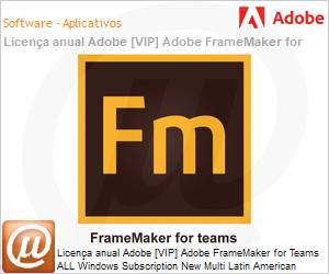 65305347CA01A12 - Licena anual Adobe [VIP] Adobe FrameMaker for Teams ALL Windows Subscription New Multi Latin American Languages 12 Months 1 User Level 1 1 - 9