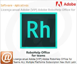 65315891CA03A12 - Licena anual Adobe [VIP] Adobe RoboHelp Office for Teams ALL Multiple Platforms Subscription New Multi Latin American Languages 12 Months 1 User Level 3 50 - 99