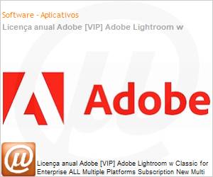 65322624CA03A12 - Licena anual Adobe [VIP] Adobe Lightroom w Classic for Enterprise ALL Multiple Platforms Subscription New Multi Latin American Languages 12 Months 1 User Level 3 50 - 99