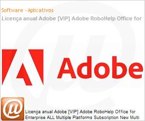 65322693CA04A12 - Licena anual Adobe [VIP] Adobe RoboHelp Office for Enterprise ALL Multiple Platforms Subscription New Multi Latin American Languages 12 Months 1 User Level 4 100+
