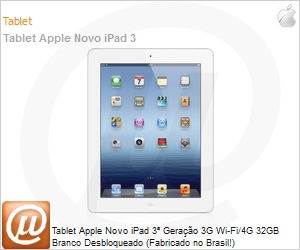 MD370BR/A - Tablet Apple Novo iPad 3 Gerao 3G Wi-Fi/4G 32GB Branco Desbloqueado (Fabricado no Brasil!)