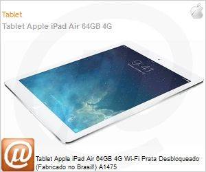 MD796BR/A - Tablet Apple iPad Air 64GB 4G Wi-Fi Prata Desbloqueado (Fabricado no Brasil!) A1475