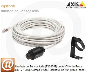 0736-001 - Unidade de Sensor Axis (F1035-E) Lente Olho de Peixe HDTV 1080p Campo Viso Horizontal de 194 graus, cabo 12m