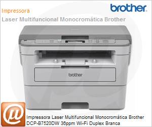 DCP-B7520DW - Impressora Laser Monocromtica Multifuncional Brother DCP-B7520DW 36ppm Wi-Fi Duplex Branca 