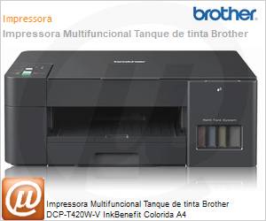 DCP-T420WV - Impressora Multifuncional Tanque de tinta Brother DCP-T420WV InkBenefit Colorida A4 