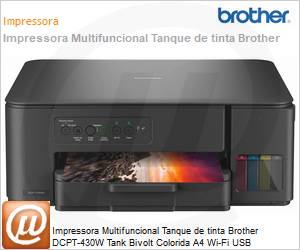 DCPT-430W - Impressora Multifuncional Tanque de tinta Brother DCPT-430W Tank Bivolt Colorida A4 Wi-Fi USB 