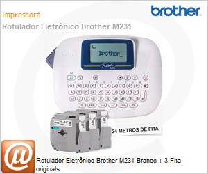 PTM95WTBP - Rotulador Eletrnico Brother M231 Branco + 3 Fita originals