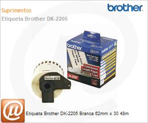 DK-2205 - Etiqueta Brother DK-2205 Branca 62mm x 30 48m