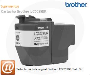 LC3029BK - Cartucho de tinta original Brother LC3029BK Preto 3K