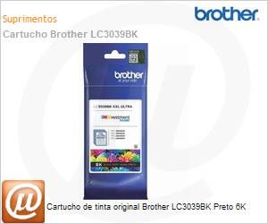 LC3039BK - Cartucho de tinta original Brother LC3039BK Preto 6K