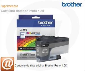 LC406BKS - Cartucho de tinta original Brother Preto 1.5K