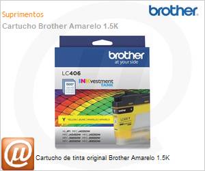 LC406YS - Cartucho de tinta original Brother Amarelo 1.5K