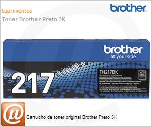 TN217BKBR - Cartucho de toner original Brother Preto 3K 