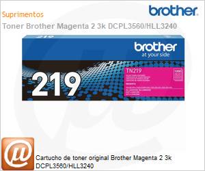 TN219XLMBR - Cartucho de toner original Brother Magenta 2 3k DCPL3560/HLL3240 