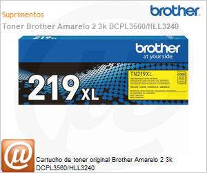 TN219XLYBR - Cartucho de toner original Brother Amarelo 2 3k DCPL3560/HLL3240 