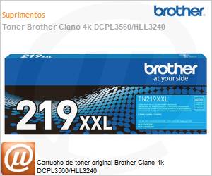 TN219XXLCBR - Cartucho de toner original Brother Ciano 4k DCPL3560/HLL3240 