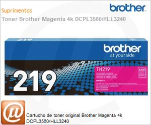 TN219XXLMBR - Cartucho de toner original Brother Magenta 4k DCPL3560/HLL3240 