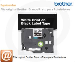 TZE355 - Fita original Brother Branco/Preto para Rotuladores