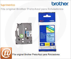 TZE541 - Fita original Brother Preto/Azul para Rotuladores